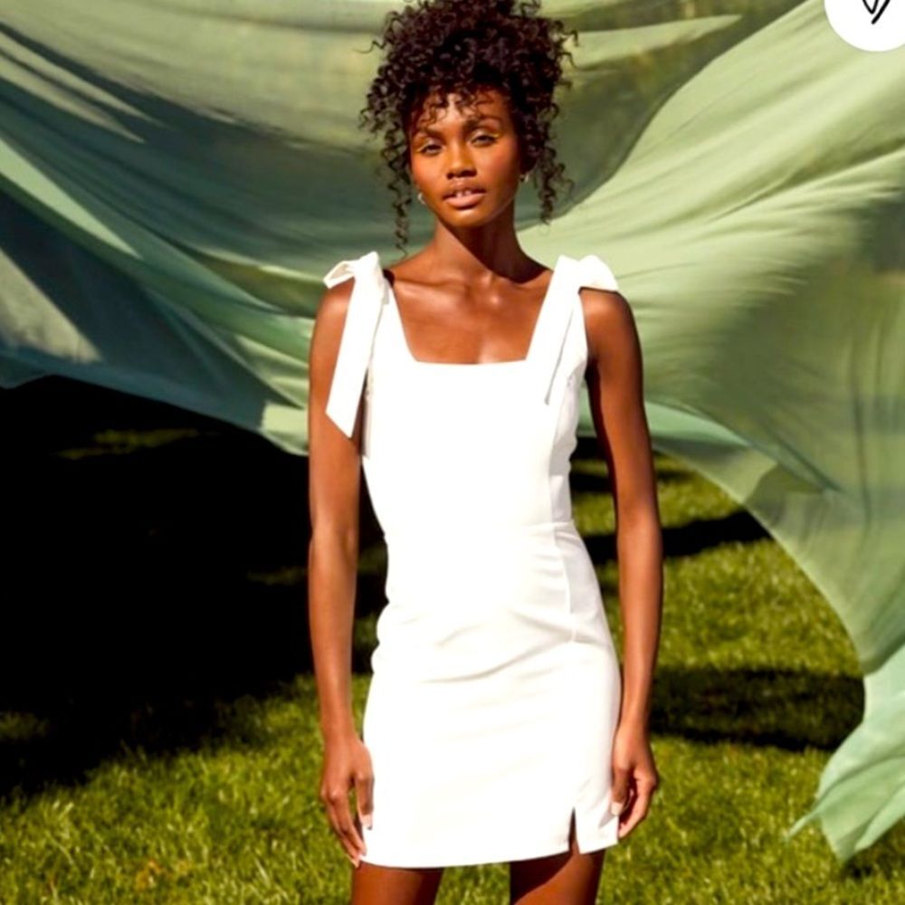 Lulu’s Your Sweetie White Tie Mini Dress Size XS